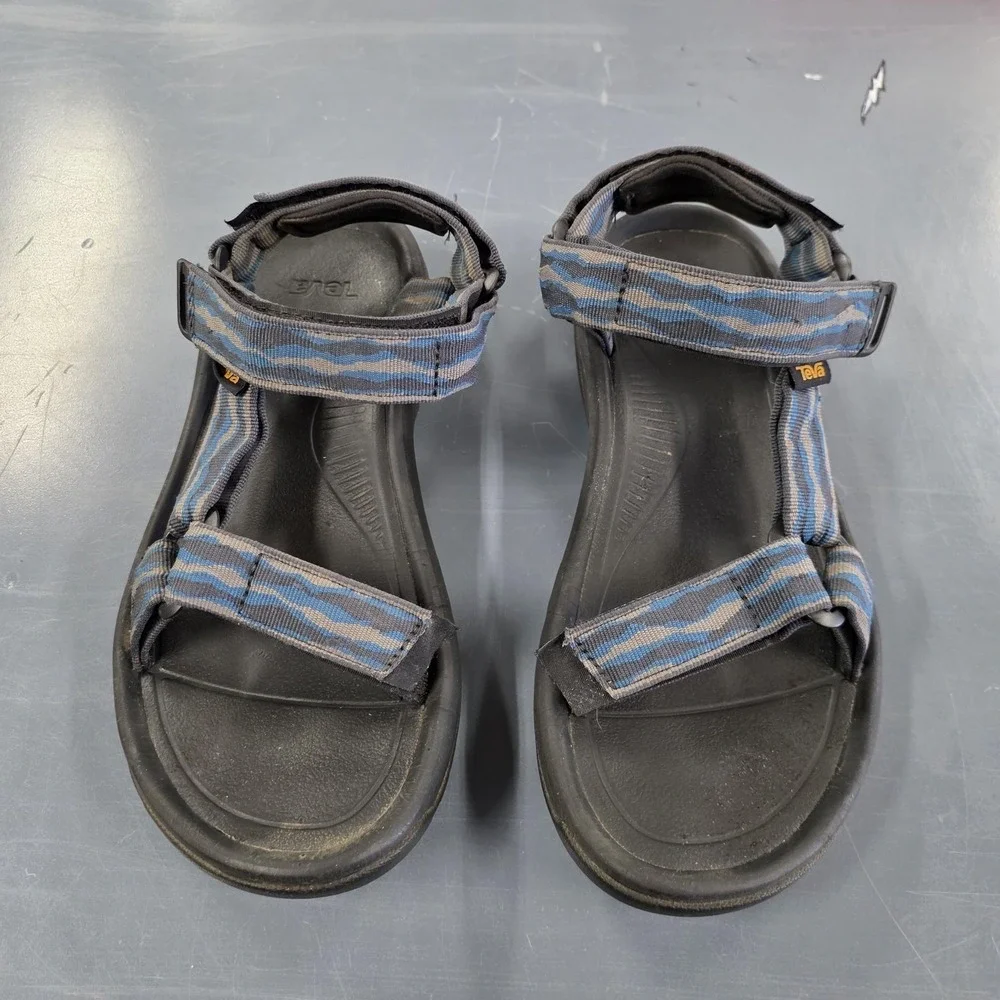 Teva Sandals Mens Size 8 Blue Striped Slide Adjustable Strap Outdoor Sport Shoes